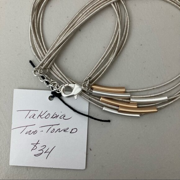 TAKOBIA Two Toned  Tubular Necklace. NWT - Picture 5 of 5